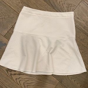 LOFT cream skirt. A-line. Above knee. Size small.